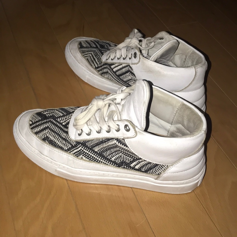 Filling Pieces Leather Woven Sneakers